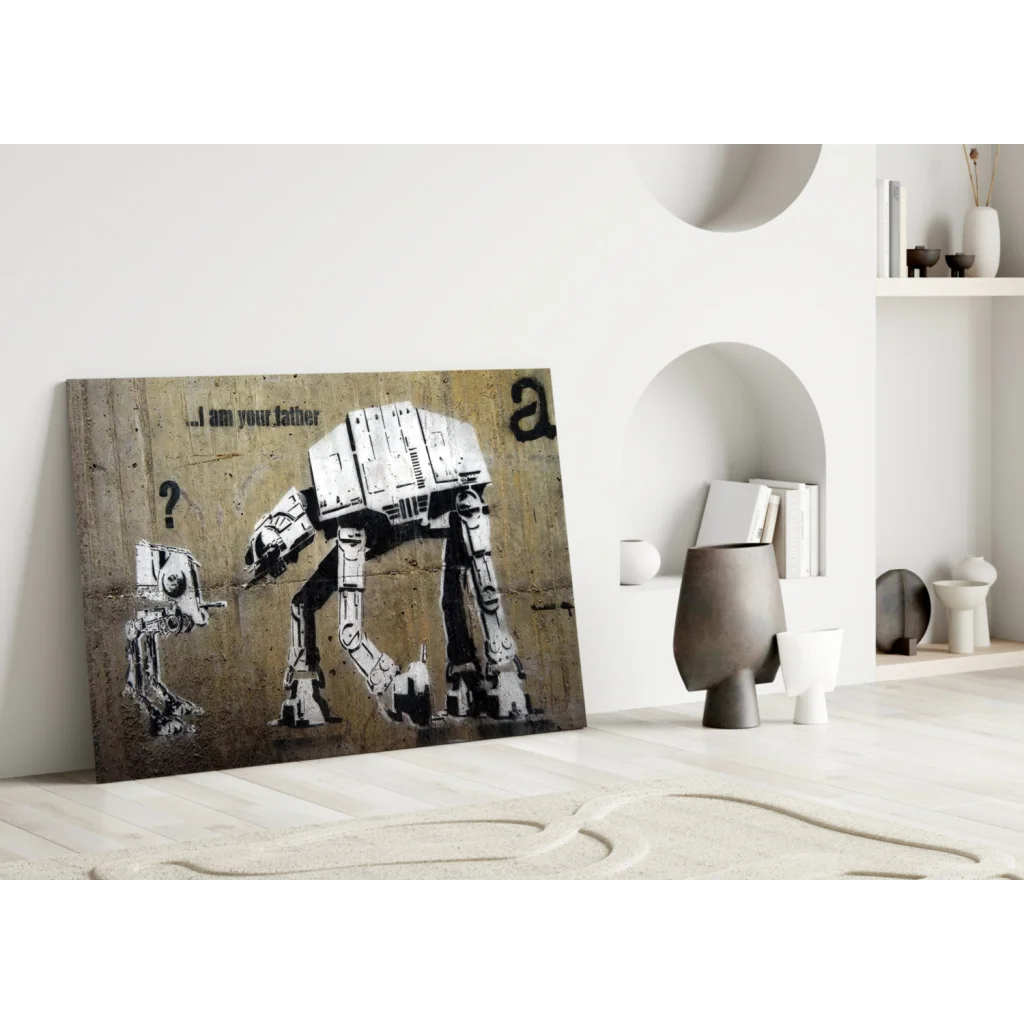 Banksy AT-AT Walker glass wall art canvas print