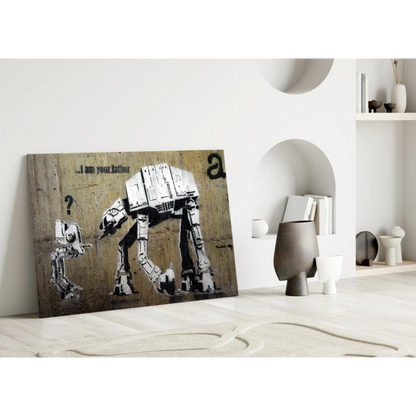 Banksy AT-AT Walker glass wall art canvas print