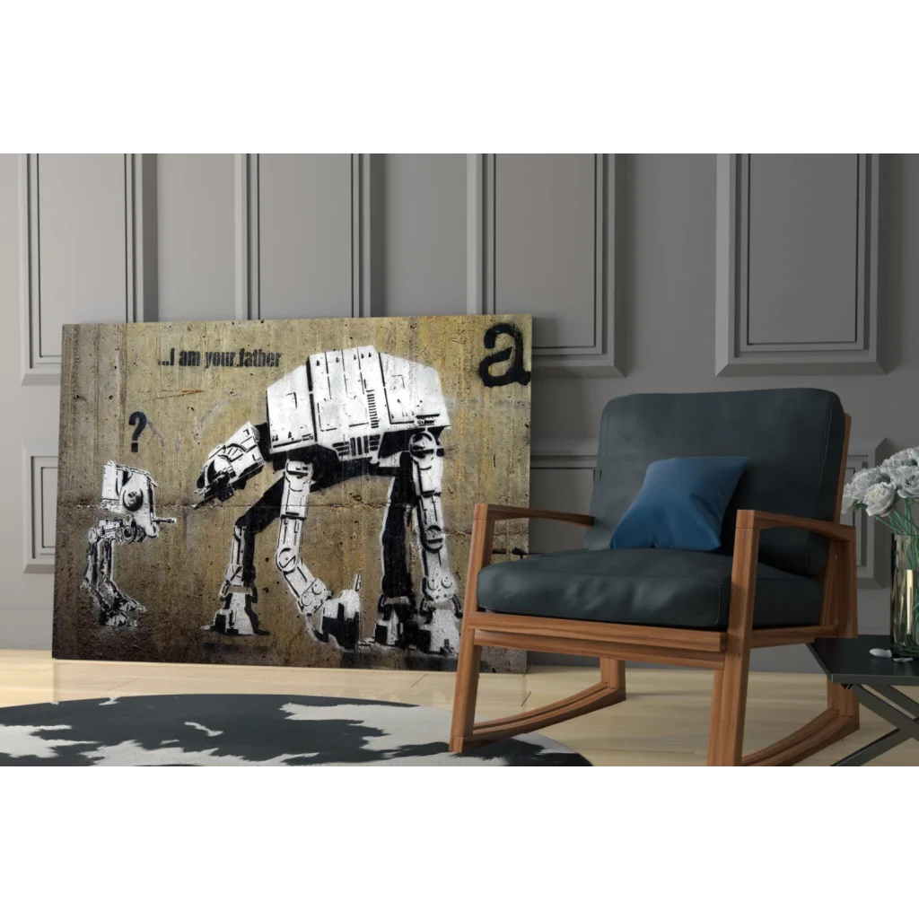 Banksy AT-AT Walker glass wall art canvas print