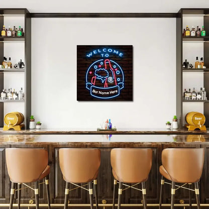 Personalized Bar Signs That Light Up Your Space | Glass Wall Art Print | vintageantiquesgifts.com