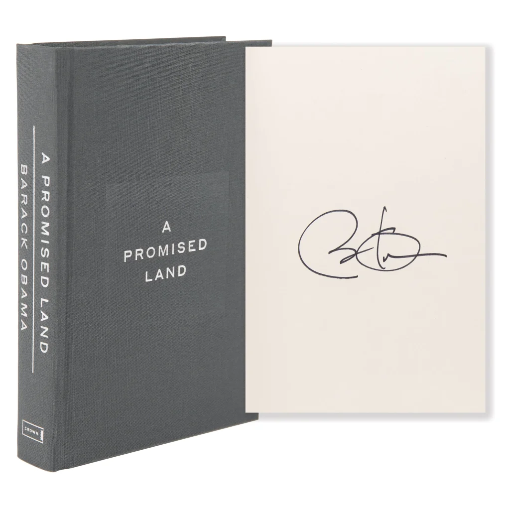 Black leather Barack Obama A Promised Land deluxe signed edition