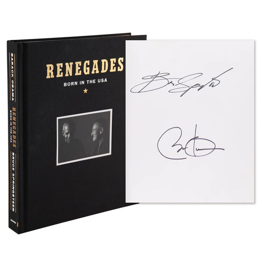 Barack Obama and Bruce Springsteen signed Renegades: Born in the USA book