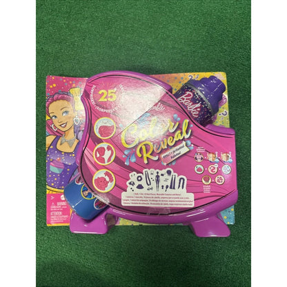 Barbie Color Reveal Glitter pink doll with purple blue hair tool