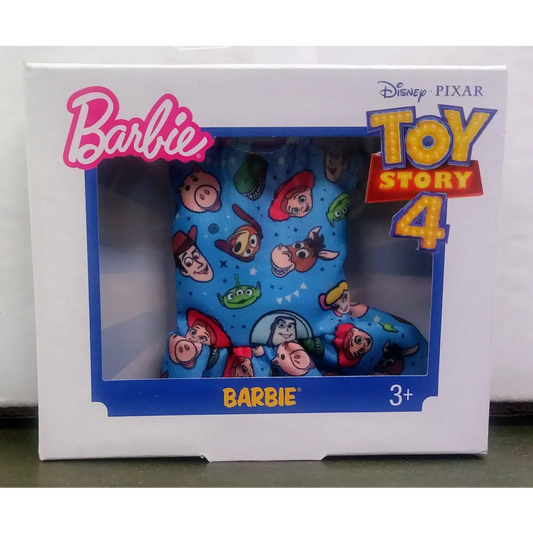 Blue Toy Story 4 Barbie fashion set doll in dress with packaging