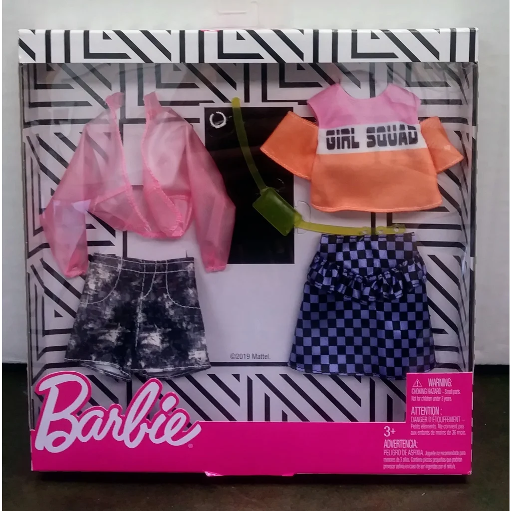 Barbie fashion set with pink jacket and girl squad shirt