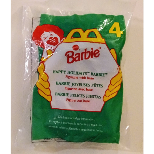 Vintage 1996 Happy Holidays Barbie Happy Meal toy figurine sealed