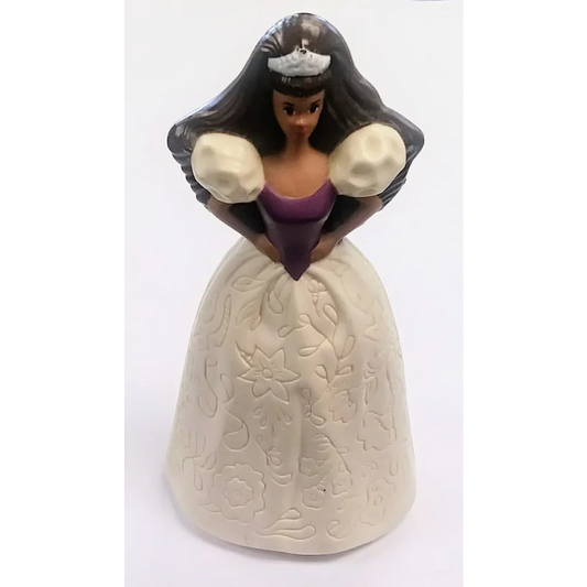 Vintage Barbie happy meal toy: ceramic bell with purple princess dress