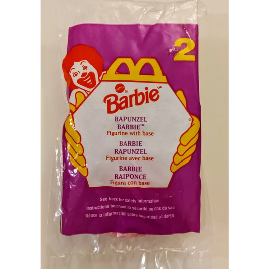 Sealed rare 1996 McDonalds Rapunzel Barbie happy meal toy packaging