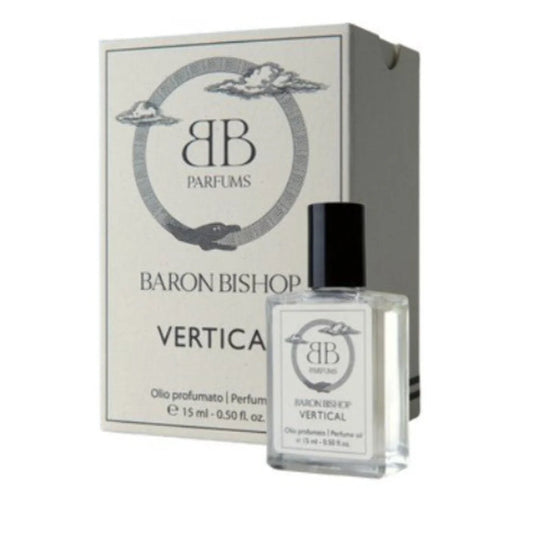 Baron Bishop Vertical 15ml perfume in clear glass bottle with black cap