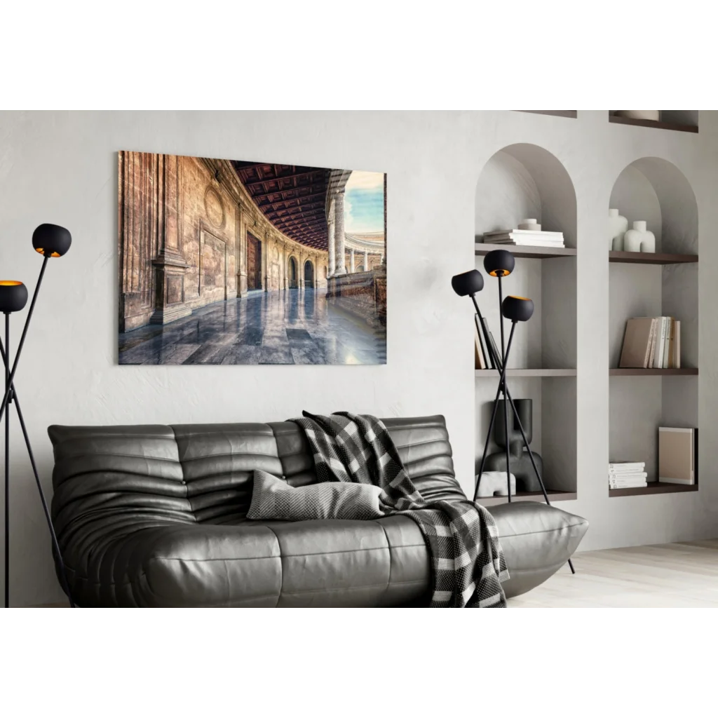 Grand Marble Hallway Canvas Wall Art Print | Contemporary Home Wall Art | vintageantiquesgifts.com