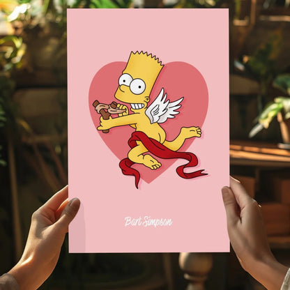 Bart Simpson heart angel poster on aluminum print