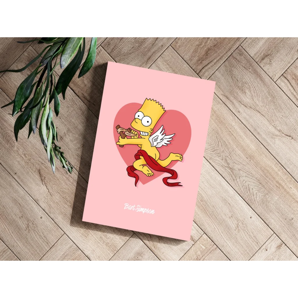 Bart Simpson heart angel aluminum wall print