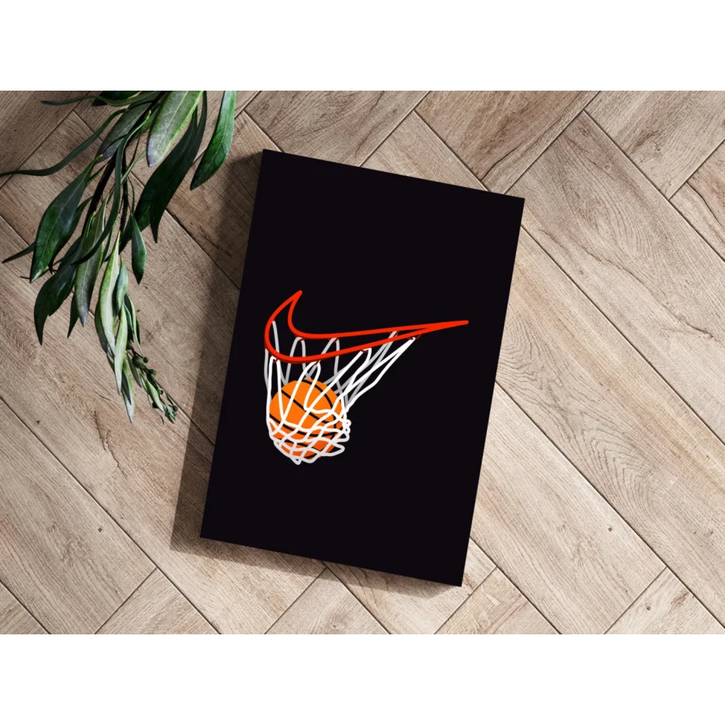 Nike Basketball Swoosh Insigne Aluminum Print | Modern Wall Art Decor | vintageantiquesgifts.com