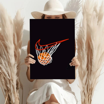 Nike Basketball Swoosh Insigne Aluminum Print | Contemporary Home Wall Art | vintageantiquesgifts.com