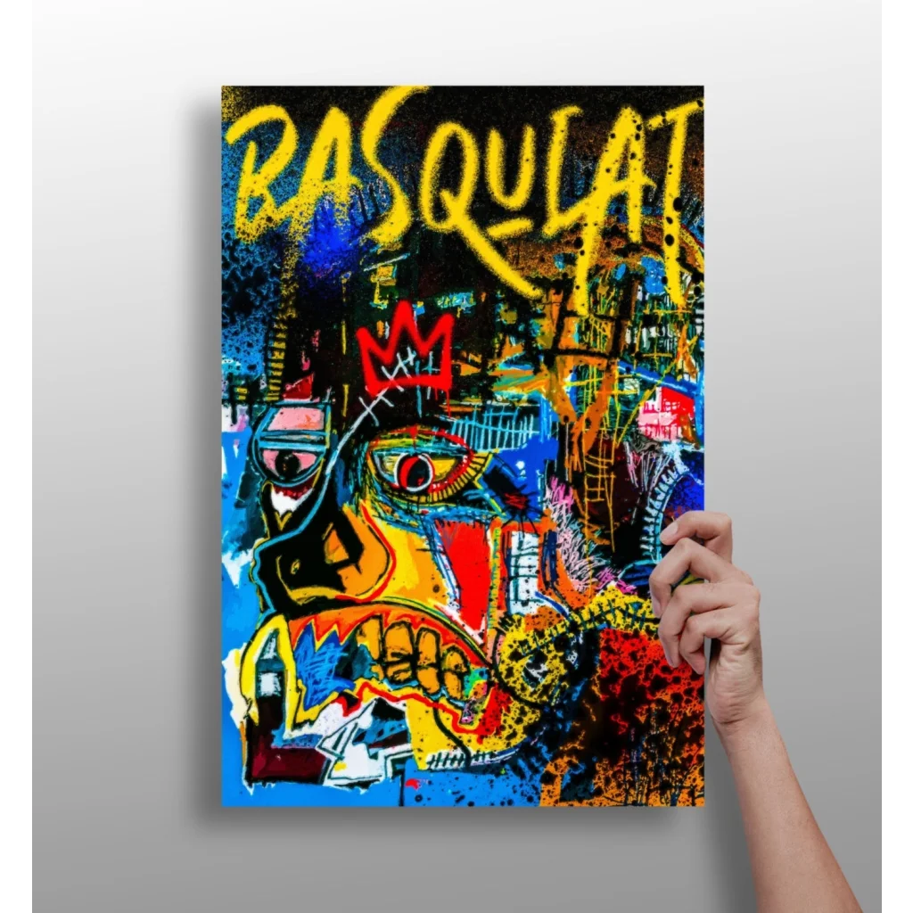 Basquiat Style Graffiti Face Insigne Aluminum Prints | Insigneart USA | vintageantiquesgifts.com