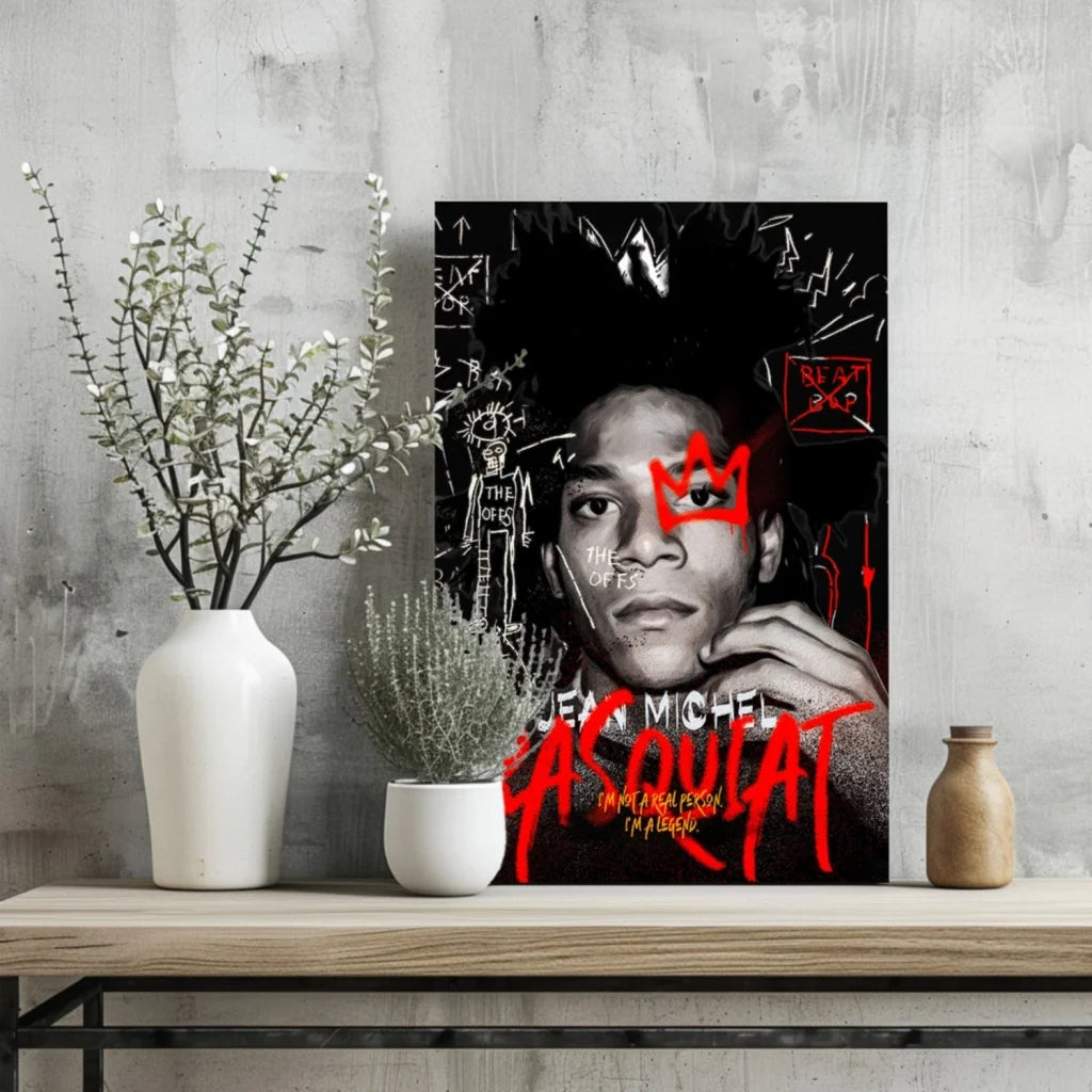 Basquiat graffiti crown insigne aluminum prints wall art poster