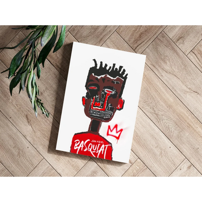 Vibrant Basquiat crown insigne aluminum prints set in red black