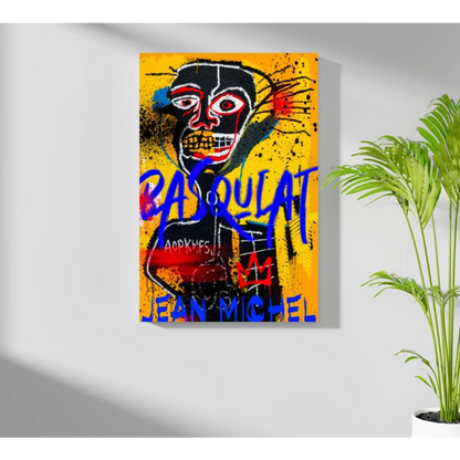 Vibrant Basquiat skull graffiti on insigne aluminum prints