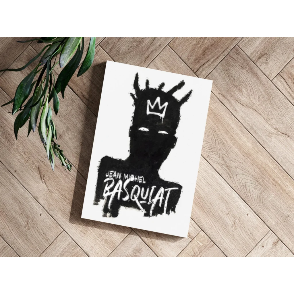 Jean Michel Basquiat Crown Canvas Print Four Panel Set | Modern Wall Art Decor | vintageantiquesgifts.com