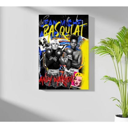 Vibrant Basquiat Warhol boxing pop art on Insigne aluminum prints