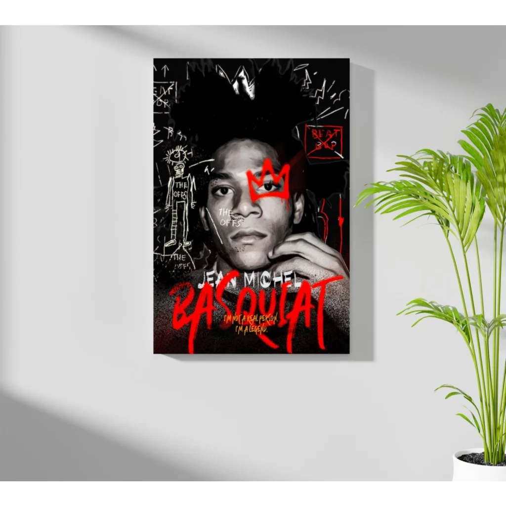 Jean-Michel Basquiat graffiti crown portrait on insigne aluminum prints