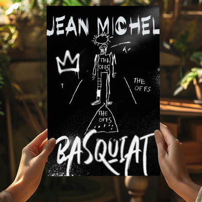 Basquiat crown graffiti canvas print with skeleton and The Offs