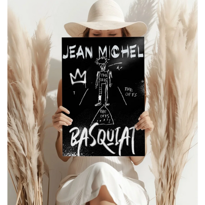 Black Basquiat The Offs graffiti crown poster on canvas print