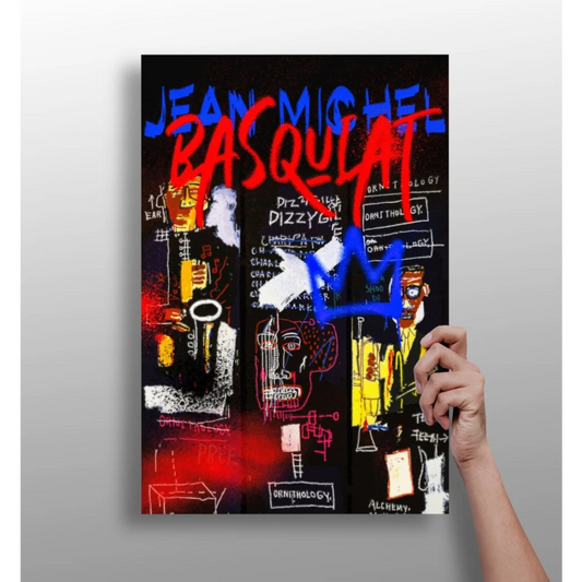 Jean-Michel Basquiat neon canvas 4-piece aluminum print set