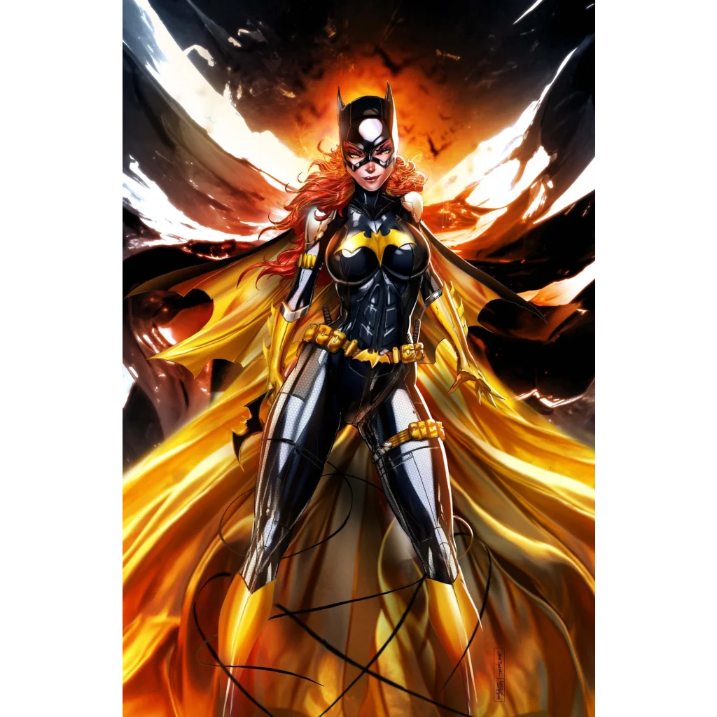 Dynamic Batgirl in black friday masked sidekick virgin comic art