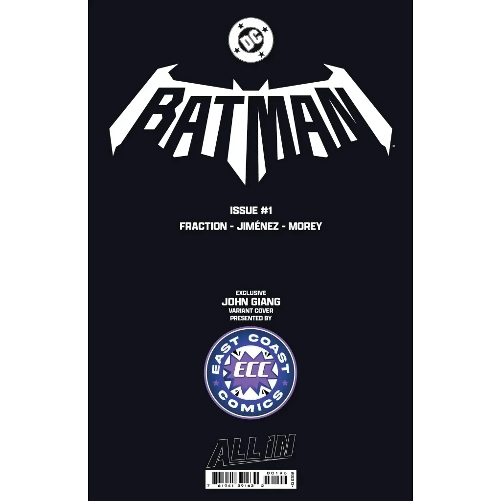 Batman #1 ECC John Giang FOIL Back View — DC Comics Premium Foil Collectible USA