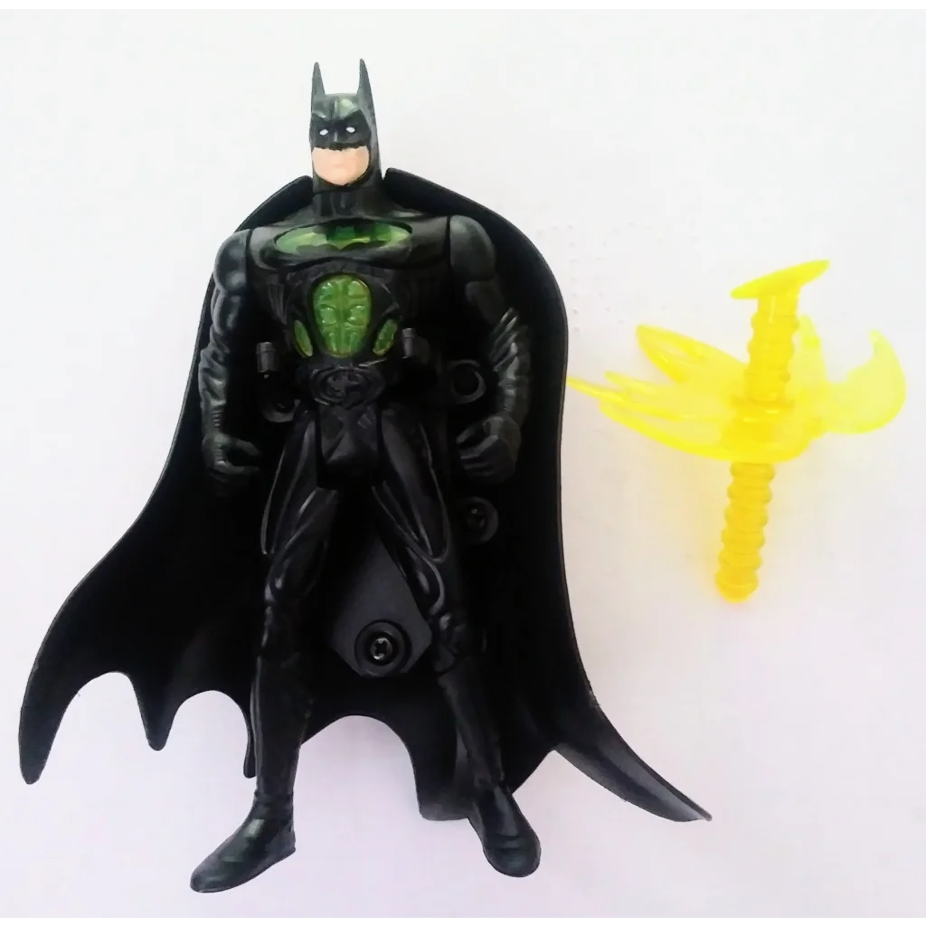 Batman action figure power beacon with green eyes and cape