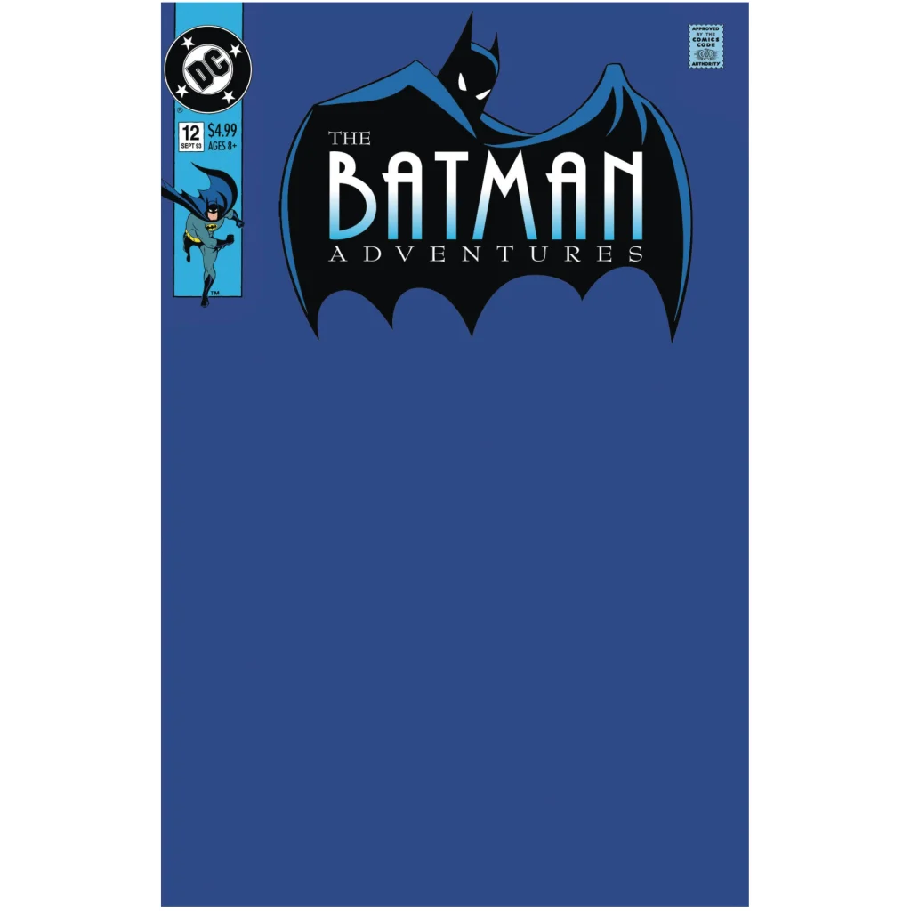 Batman Adventures 12 Facsimile Edition blank variant cover with bat logo