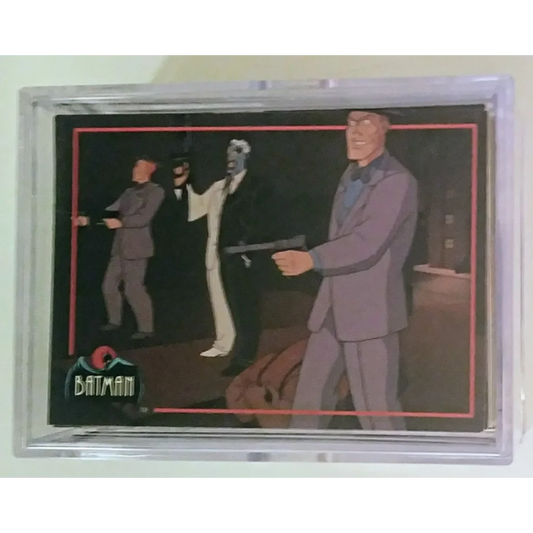 Batman Animated Series card with black background and colorful characters