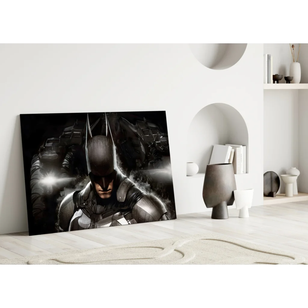 Batman Armored Suit Glass Wall Art Canvas Print
