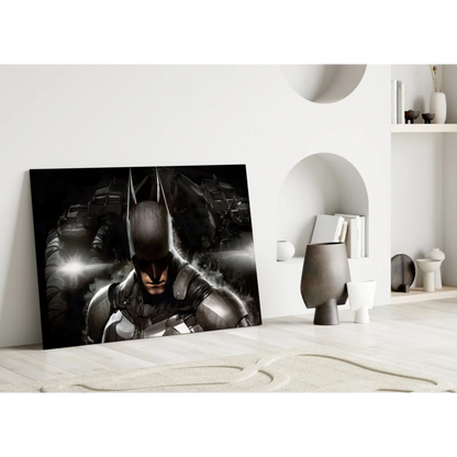 Batman Armored Suit Glass Wall Art Canvas Print