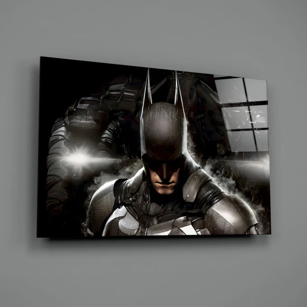 Batman Armored Suit Glass Wall Art Canvas Print