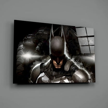 Batman Armored Suit Glass Wall Art Canvas Print