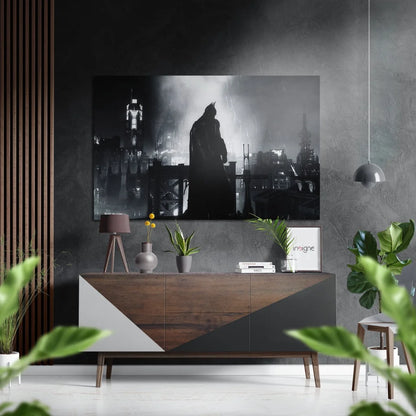 Gotham City Batman Brushed Aluminium Dibond Wall Art Print | Insigneart USA | vintageantiquesgifts.com