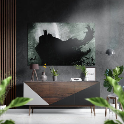 Modern geometric sideboard in brushed aluminium dibond wall art