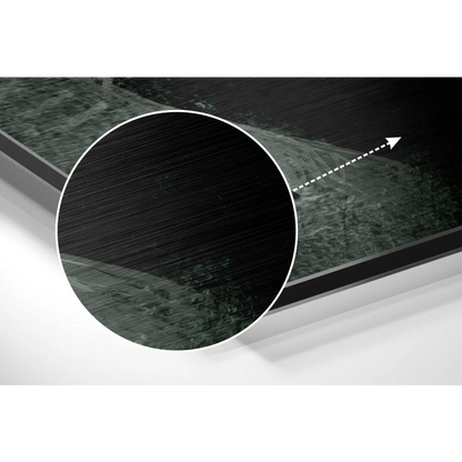 Stunning brushed aluminium dibond wall art in black metal frame