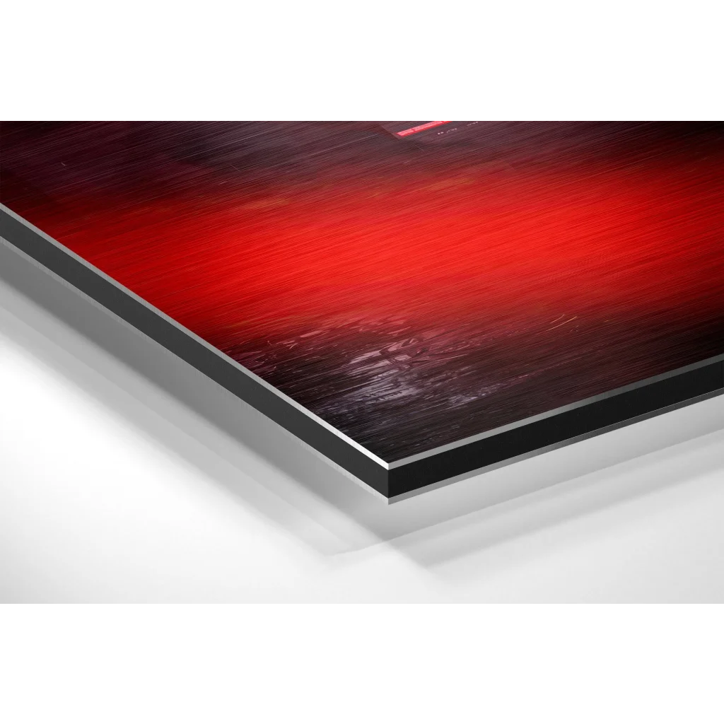 Sleek brushed aluminium dibond red gradient Batman canvas print