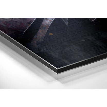 Batman portrait on brushed aluminium dibond black frame art print