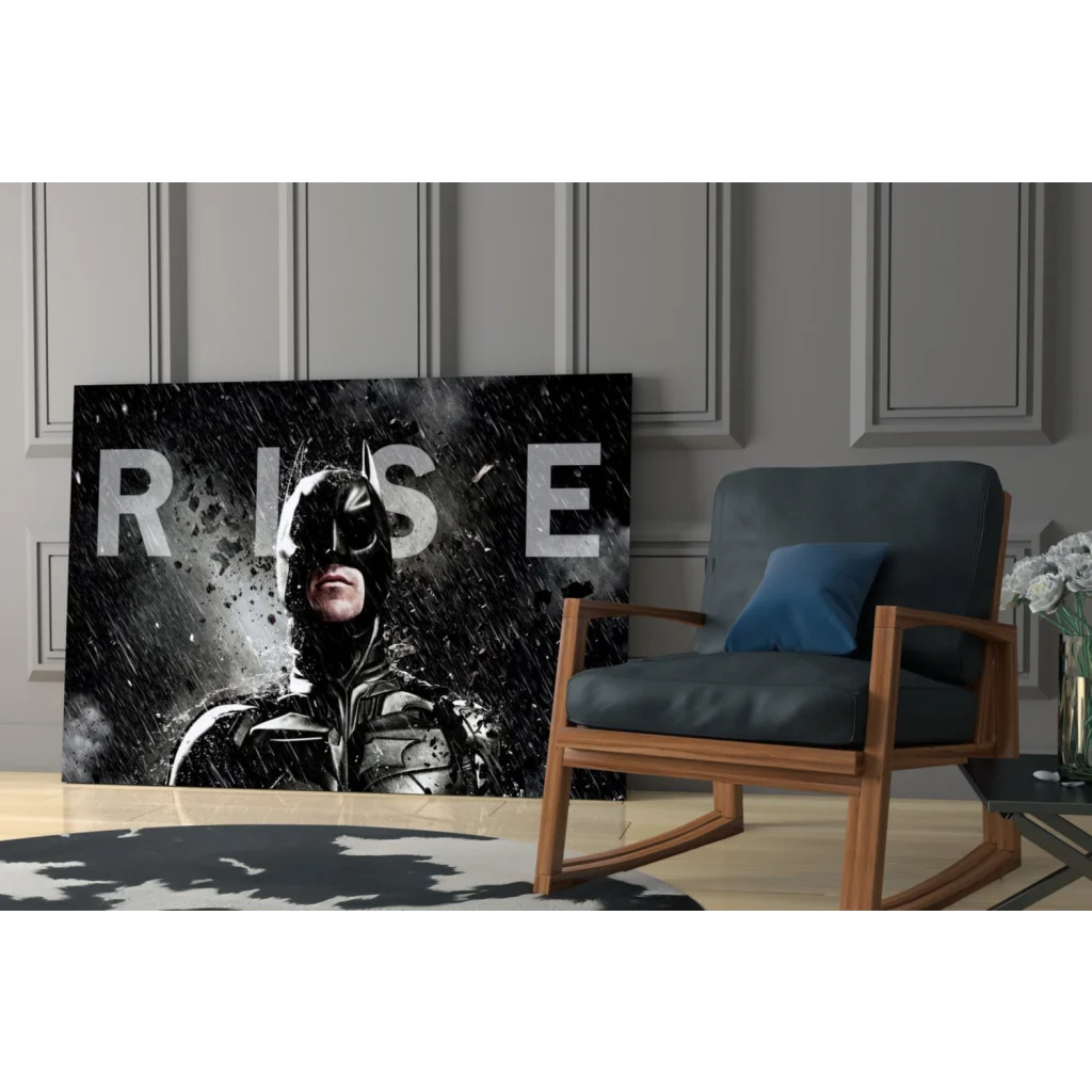 Batman black and white dynamic pose canvas wall art print