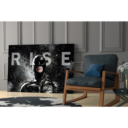 Batman black and white dynamic pose canvas wall art print