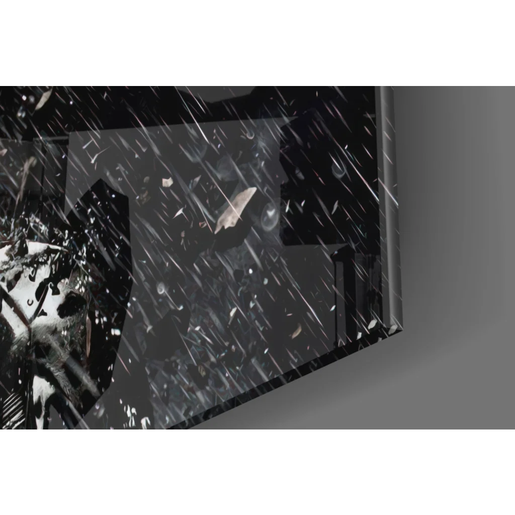 Batman black rectangular smartphone on glossy wall art print