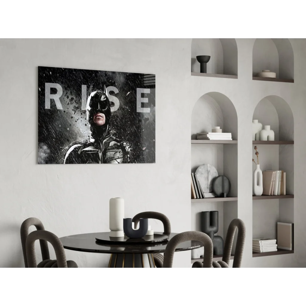 Batman Rise black and white poster canvas wall art for epic decor