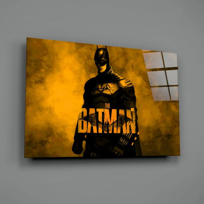 Batman canvas wall art on golden yellow background