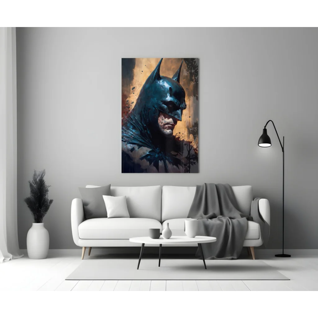 Batman glass wall art canvas print for epic home decor
