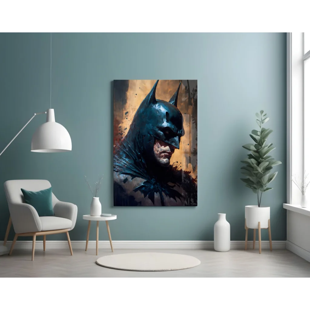 Batman glass wall art canvas print for epic home decor