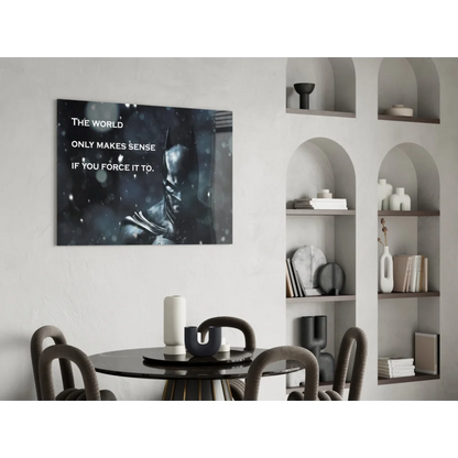 Batman snowy quote glass wall art canvas print